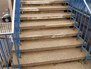 Damaged steps causing safety concerns