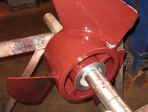 Impeller also coated with Belzona 4311 (Magma CR1) to provide sulphuric acid protection