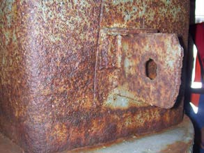 Severe corrosion damage on critical structural supports