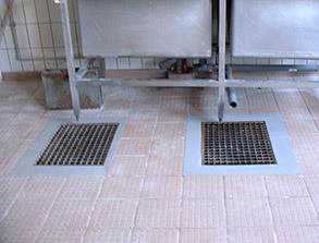 Repair of damaged tiles using Belzona 4111 (Magma-Quartz)